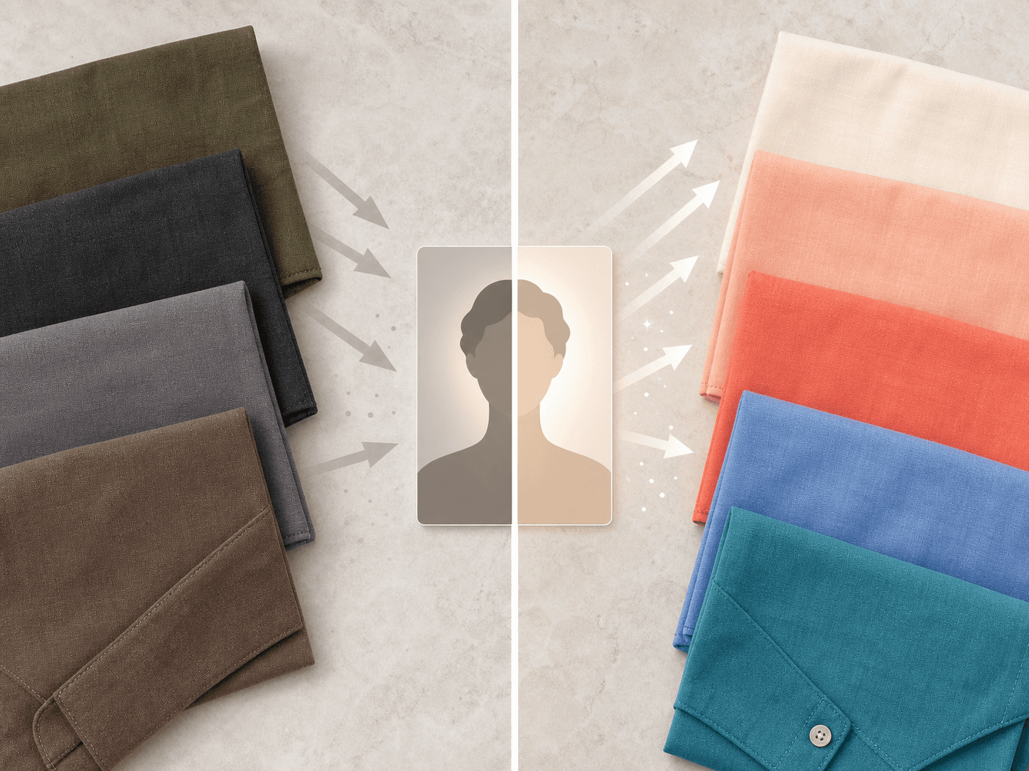Brightening shirt colors compared with dulling shirt colors
