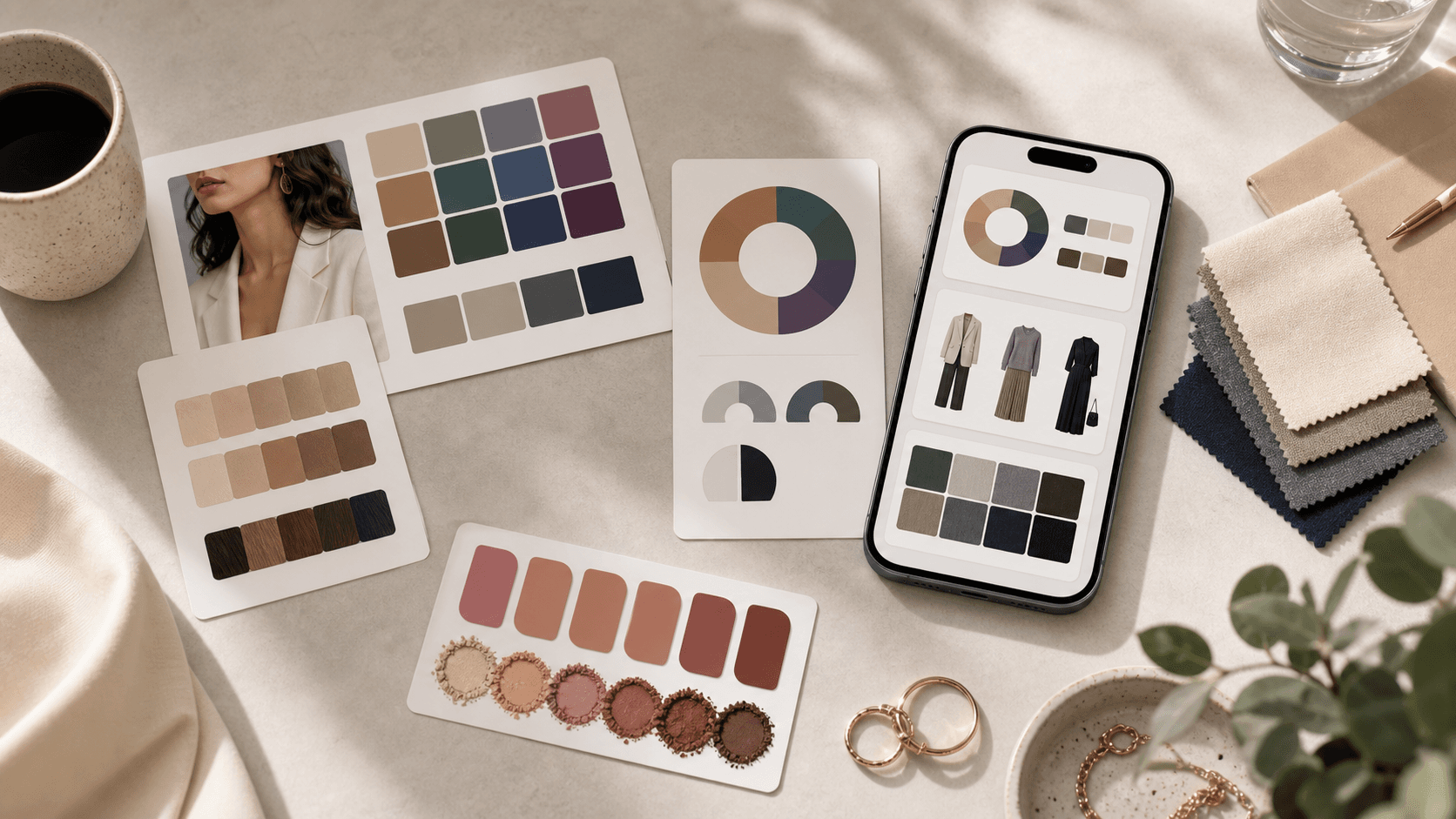 Visual AI style report cards with palette swatches and makeup tones